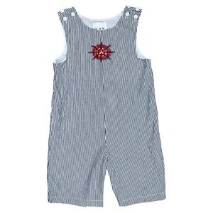 Nautical Embroidered Longall Overall John John Lil Cactus Size 3T Red White Blue